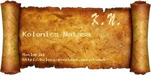Kolonics Natasa névjegykártya